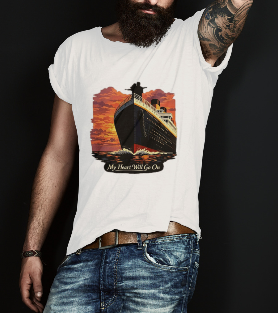 Titanic Sunset Scene My Heart Will Go On Jack And Rose T-Shirt