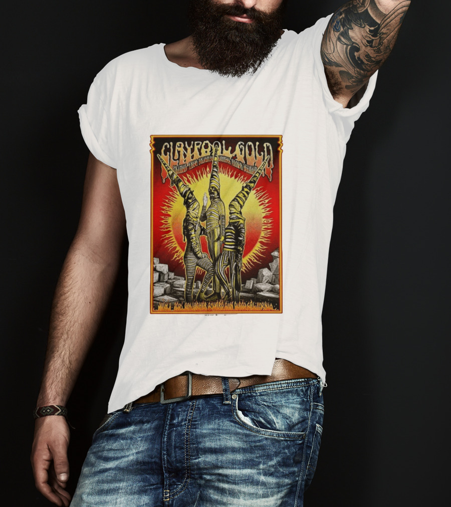 Primus Claypool Gold Tour 2026 Gallagher Square San Diego July 1 Psychedelic T-Shirt