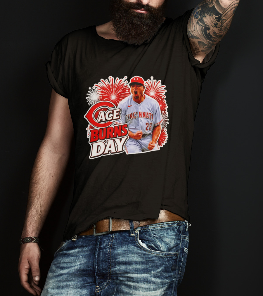 Cincinnati Reds Ace Burns Day Celebration With Fireworks T-Shirt