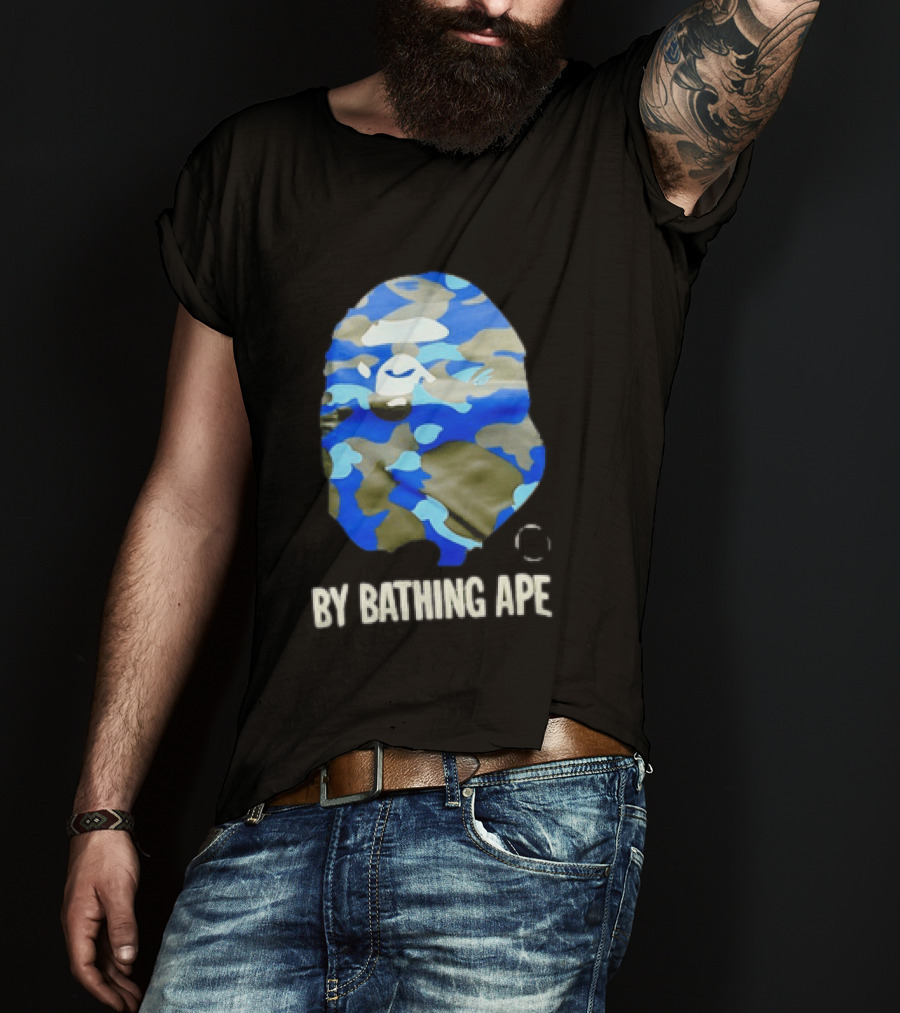 By Bathing APE Camouflage Blue Green T-Shirt