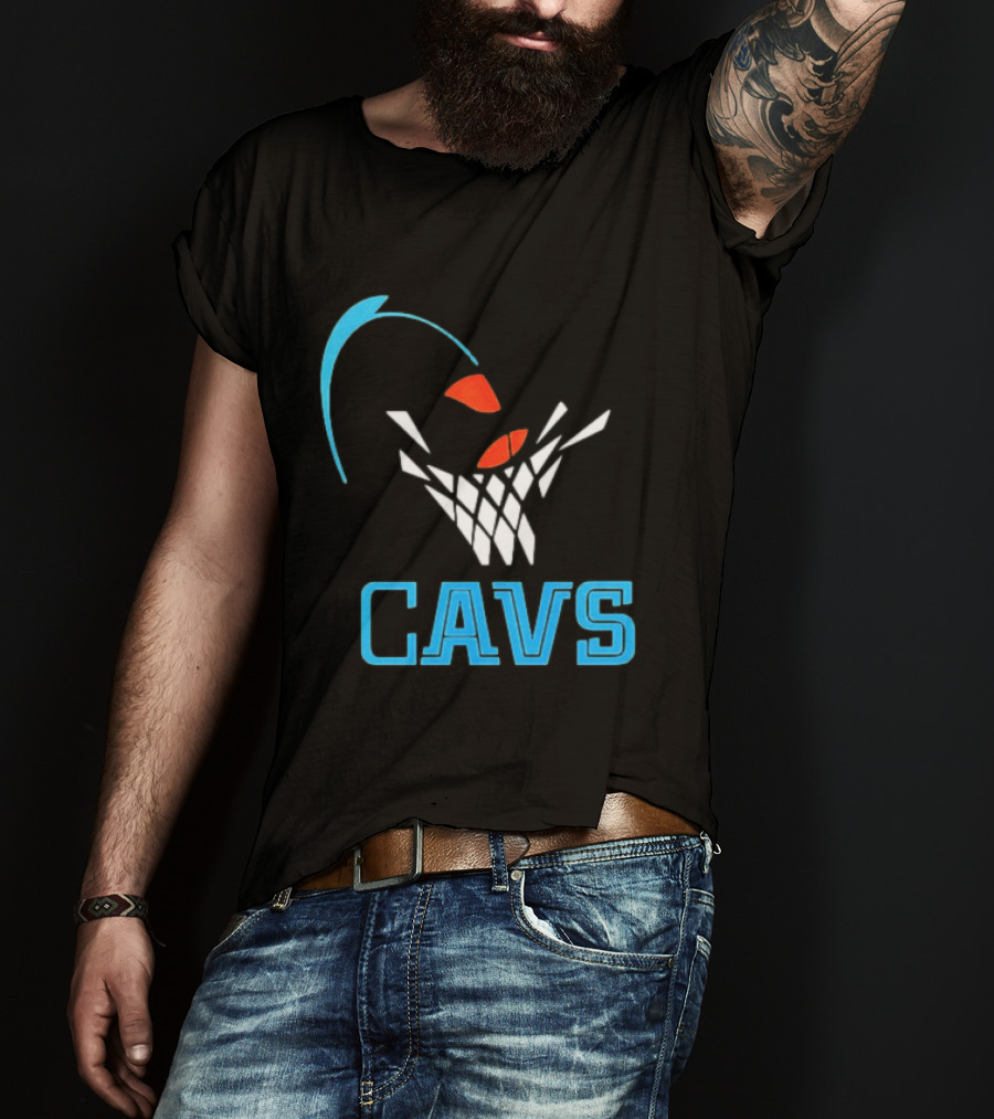 CAVS Cleveland Cavaliers Basketball Net Slam Dunk T-Shirt