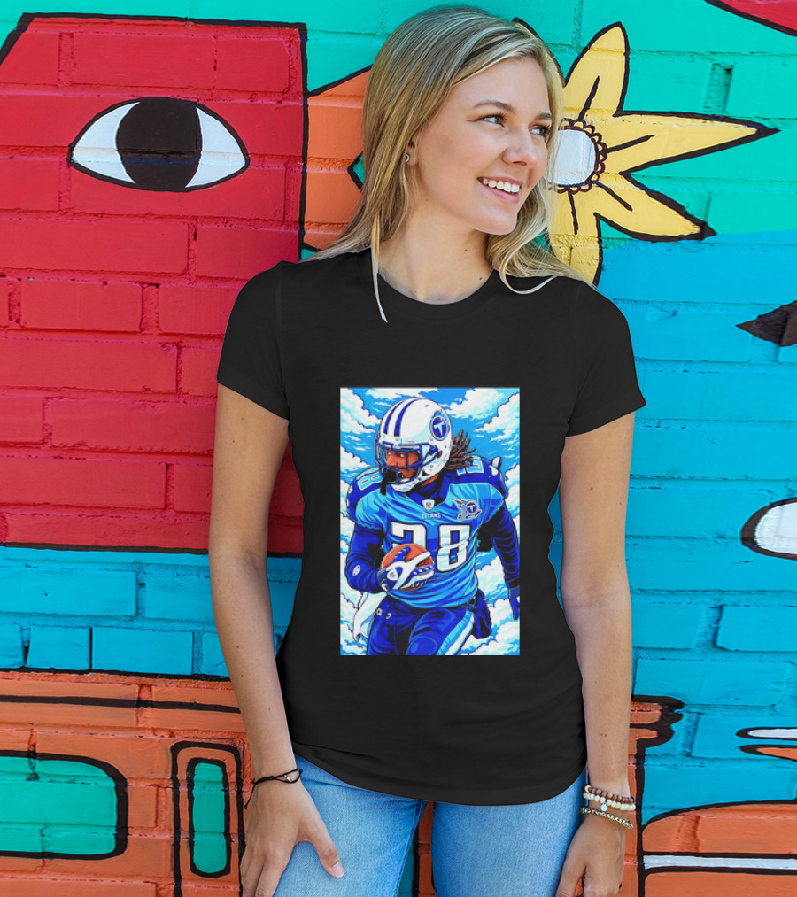 Chris Johnson 28 Tennessee Titans Running Back Football T-Shirt