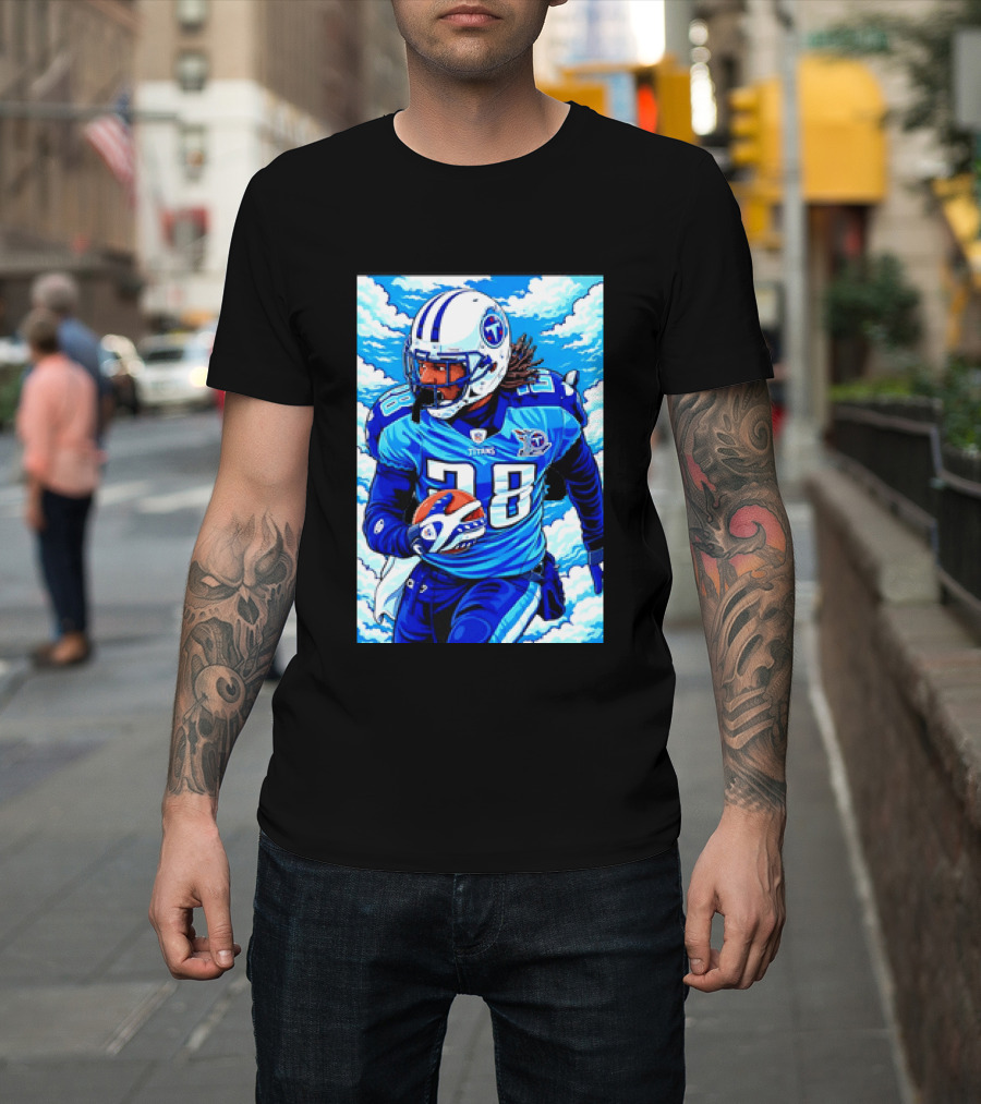 Chris Johnson 28 Tennessee Titans Running Back Football T-Shirt