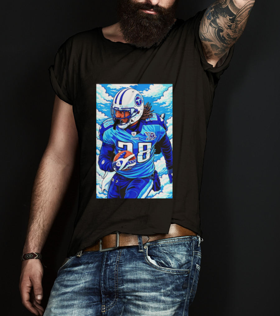 Chris Johnson 28 Tennessee Titans Running Back Football T-Shirt
