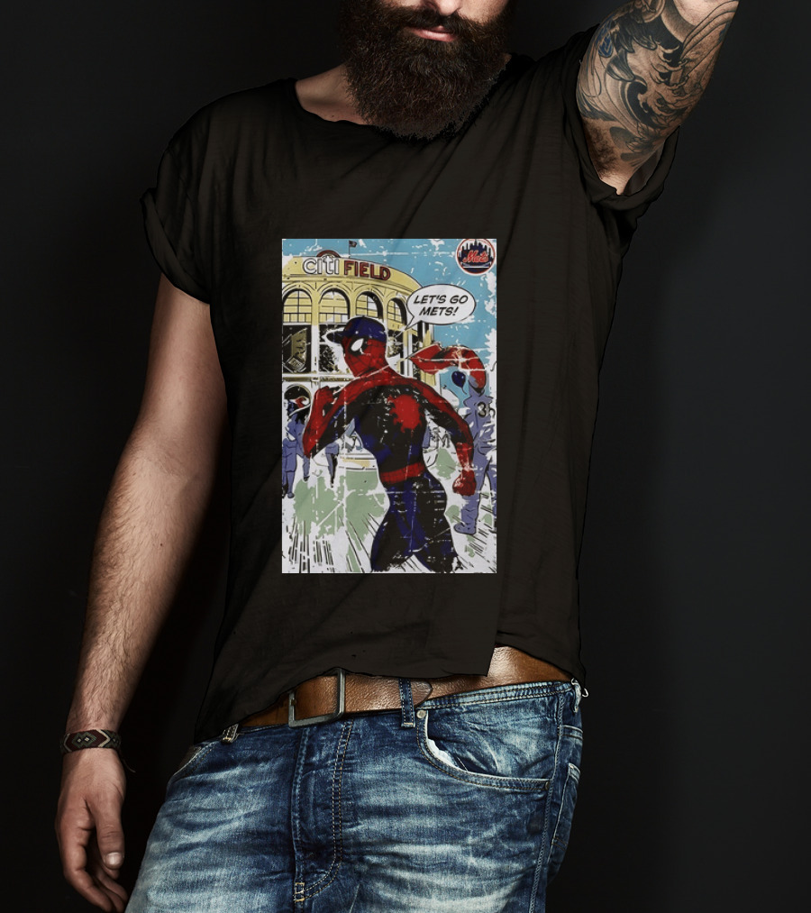 Citi Field New York Mets Spider Man Let's Go Mets 2026 T-Shirt