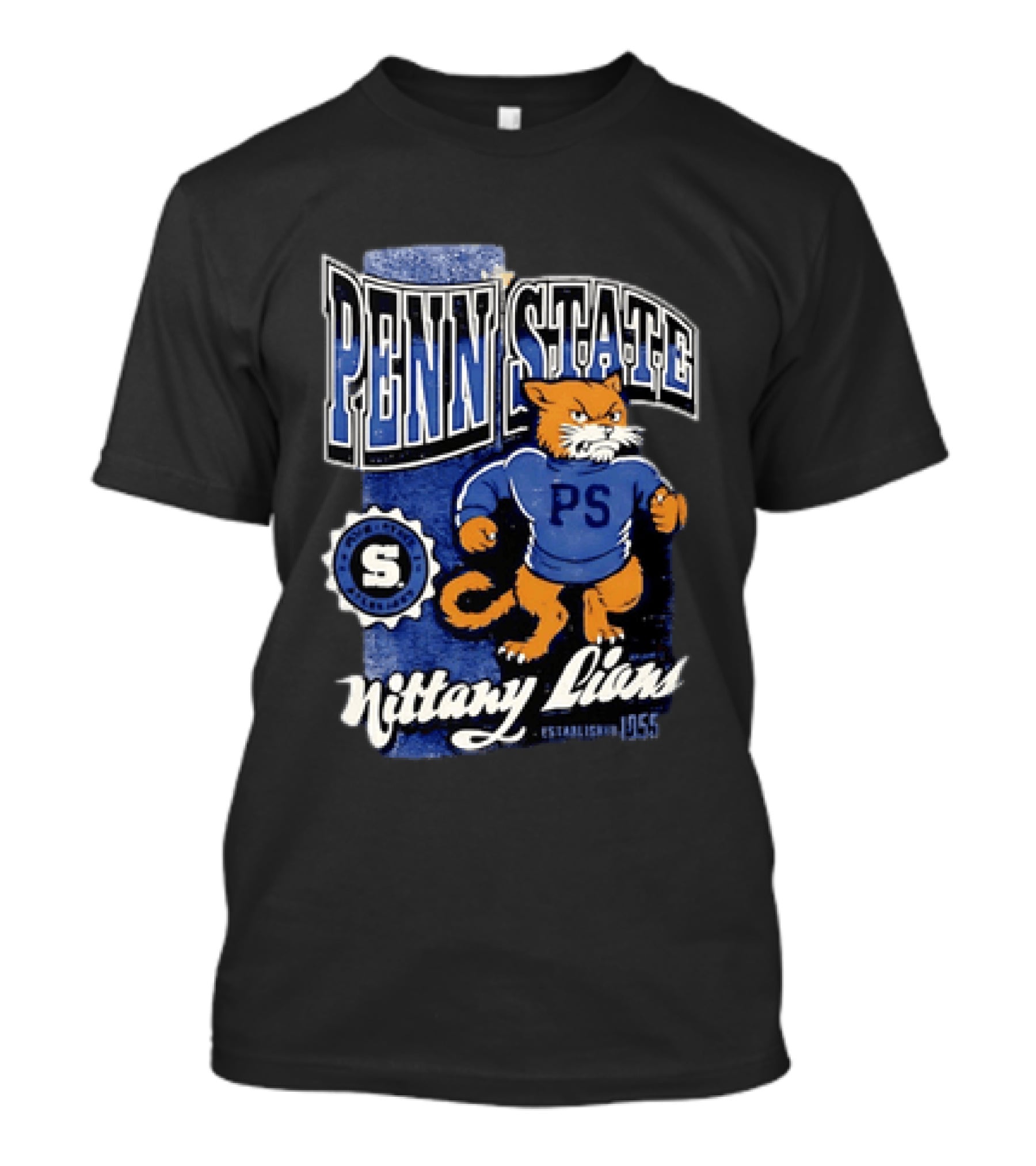 Penn State Nittany Lions PS Mascot Retro 1955 Established T-Shirt
