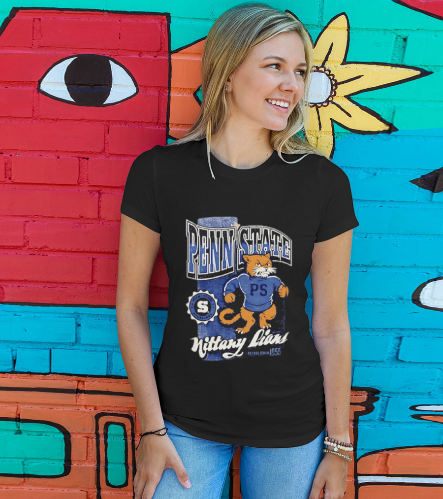 Penn State Nittany Lions PS Mascot Retro 1955 Established T-Shirt