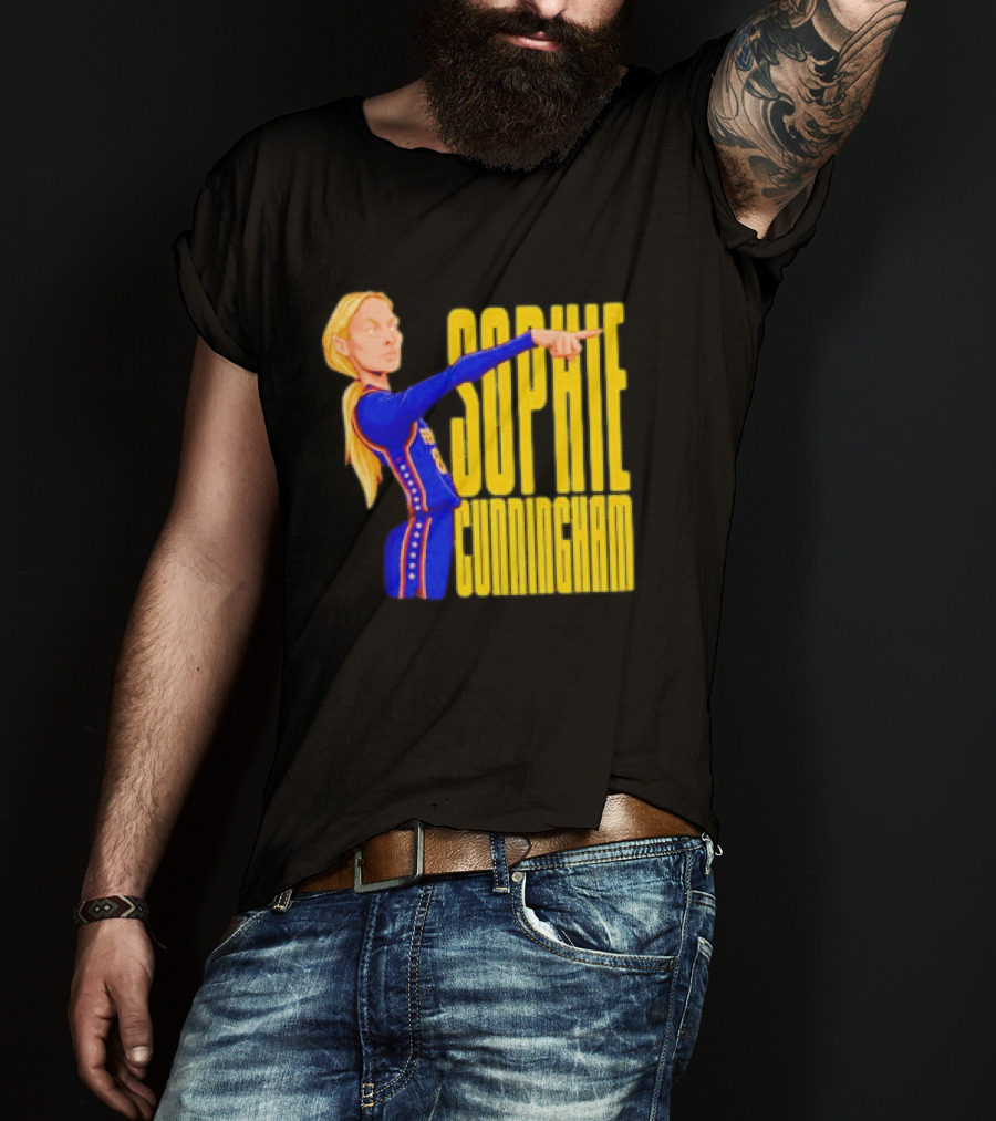 Sophie Cunningham Cartoon Indiana Fever Pointing T-Shirt