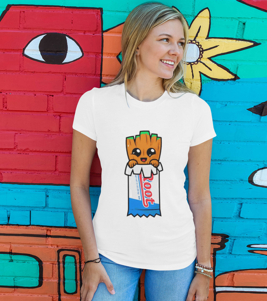 Baby Groot Guardians Of The Galaxy Root Candy Cartoon T-Shirt