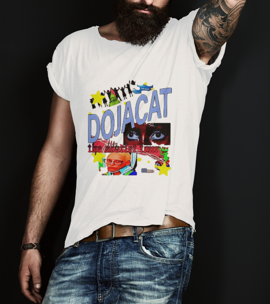 Doja Cat The Scarlet Tour Pop Art Stars And Eyes T-Shirt