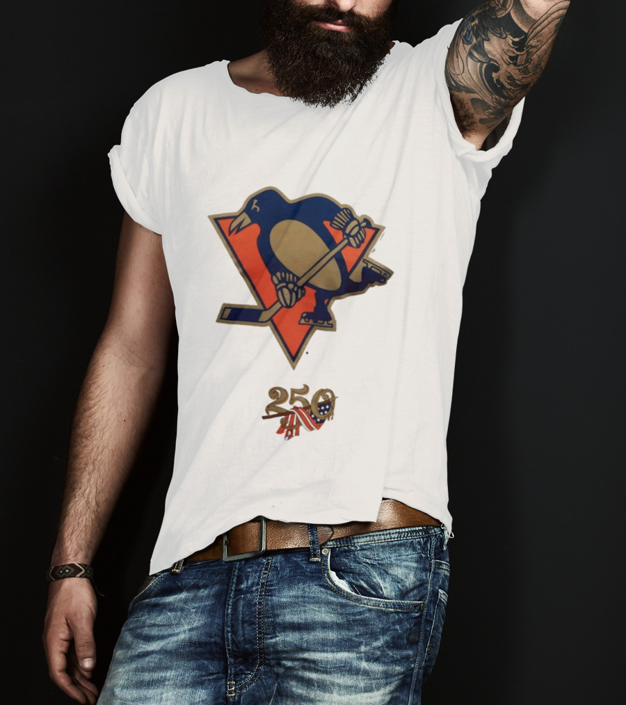 Pittsburgh Penguins 250 Logo Vintage Hockey Anniversary T-Shirt