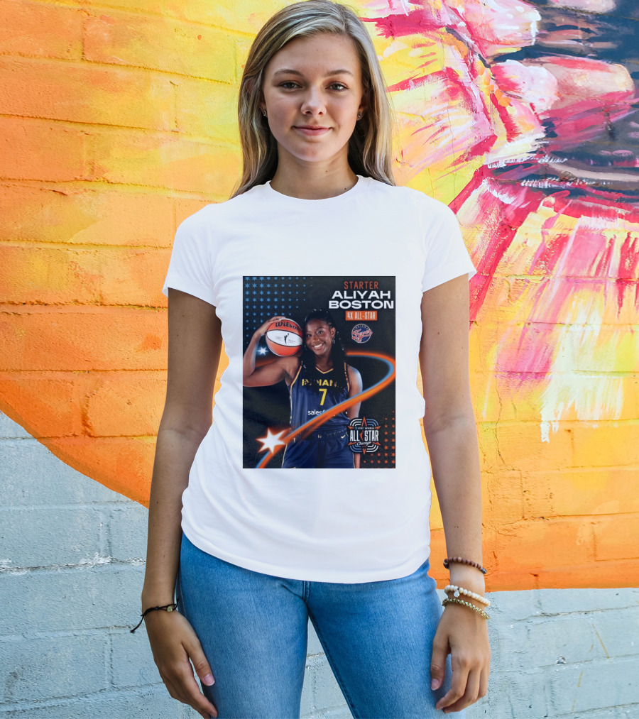 Starter Aliyah Boston 4x All Star Ind State Fever AT&T WNBA All Star 2026 Chicago T-Shirt