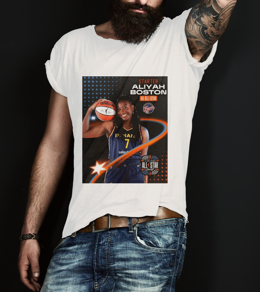 Starter Aliyah Boston 4x All Star Ind State Fever AT&T WNBA All Star 2026 Chicago T-Shirt
