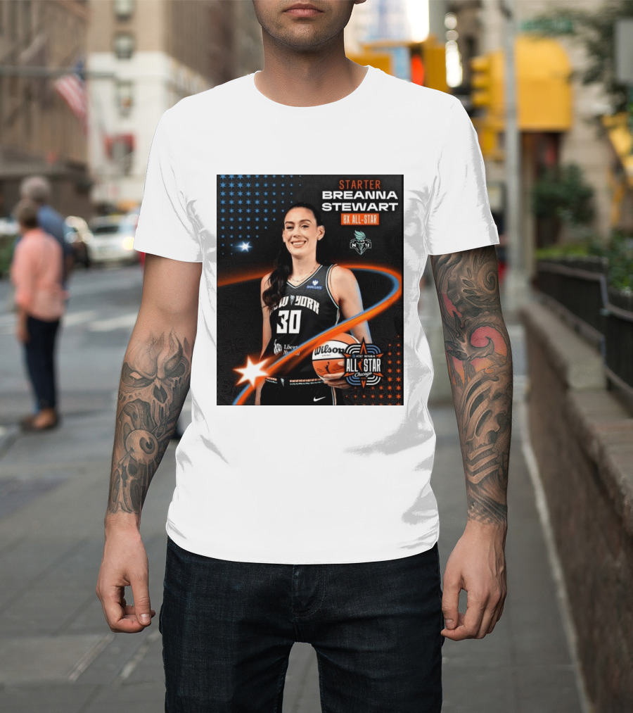 Starter Breanna Stewart 8X All Star New York Liberty AT&T WNBA All Star Chicago T-Shirt