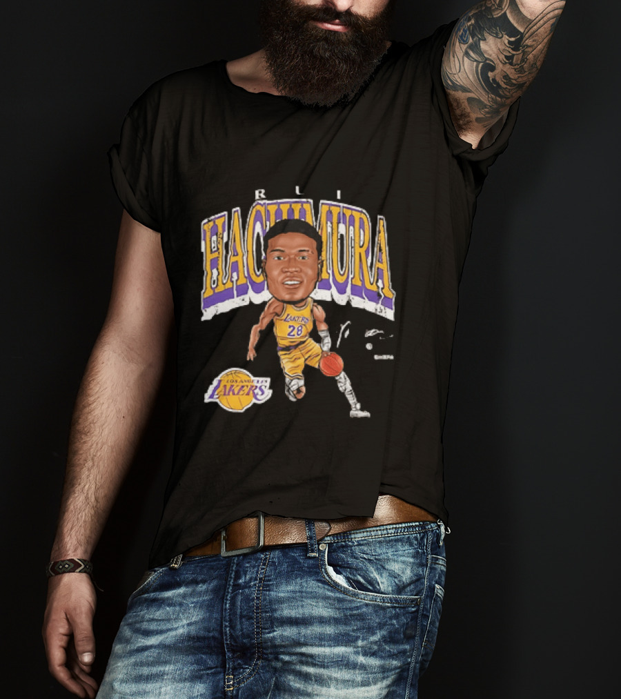 Rui Hachimura Los Angeles Lakers Big Head 28 T-Shirt