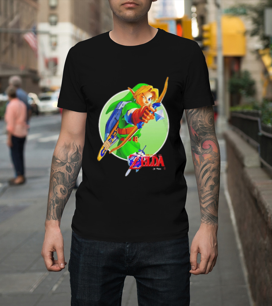 The Legend Of Zelda Ocarina Of Time 3D Link Bow Aiming T-Shirt