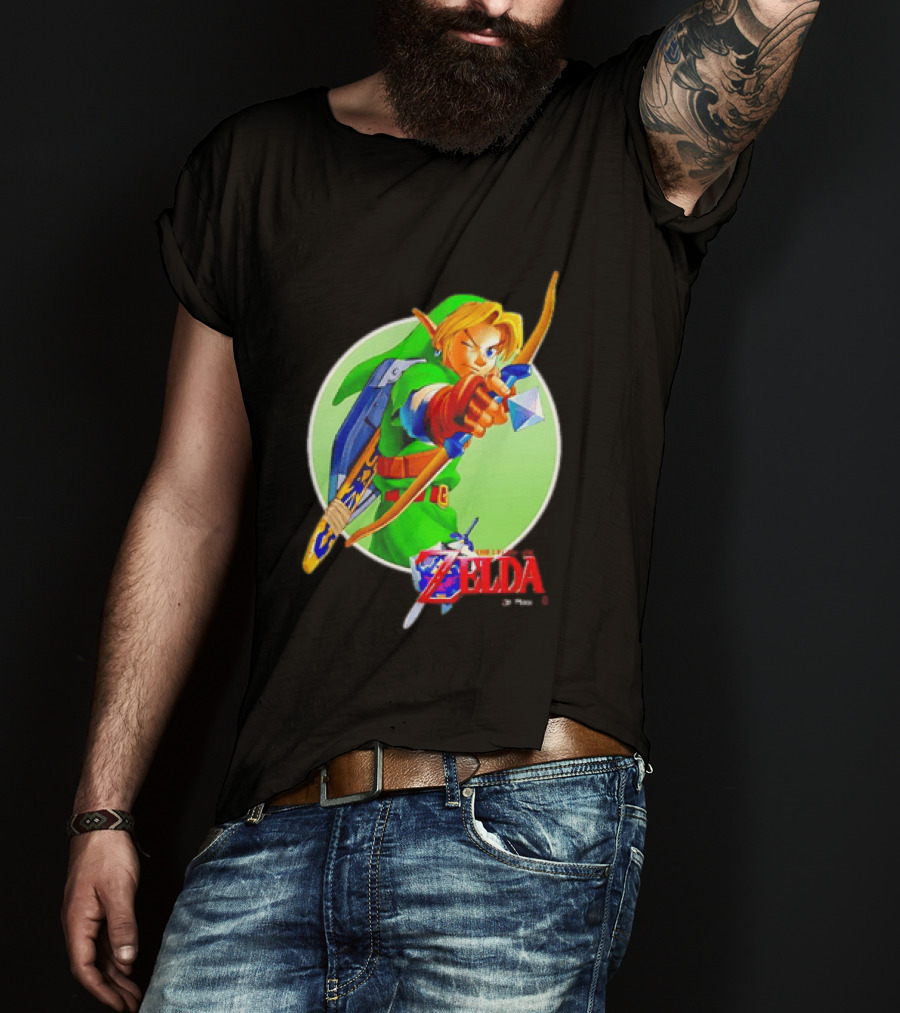 The Legend Of Zelda Ocarina Of Time 3D Link Bow Aiming T-Shirt