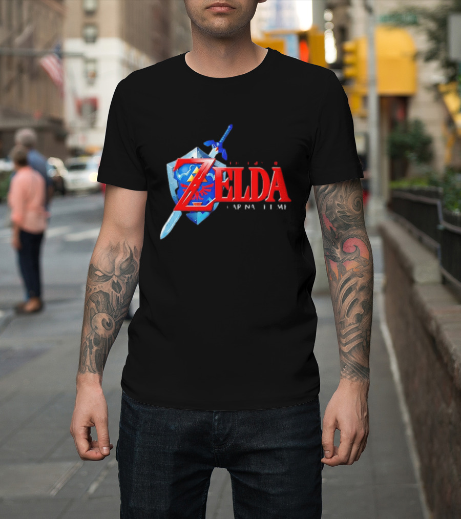 The Legend Of Zelda Ocarina Of Time Shield Sword T-Shirt