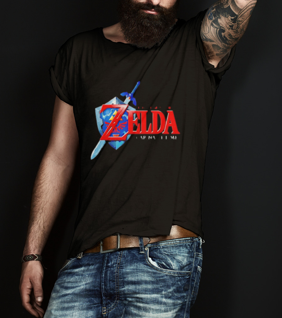The Legend Of Zelda Ocarina Of Time Shield Sword T-Shirt