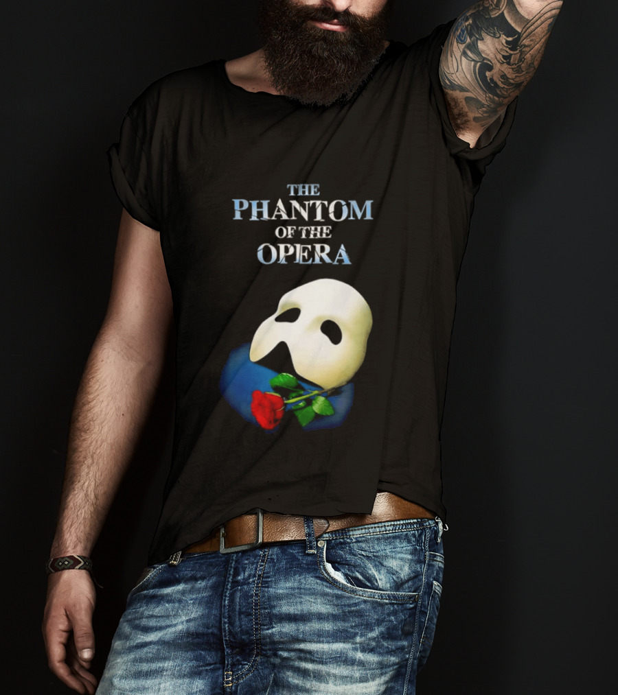 The Phantom Of The Opera Mask With Red Rose T-Shirt