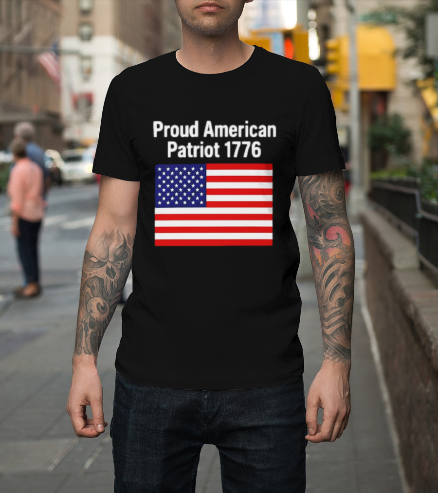 Proud American Patriot 1776 USA Flag T-Shirt
