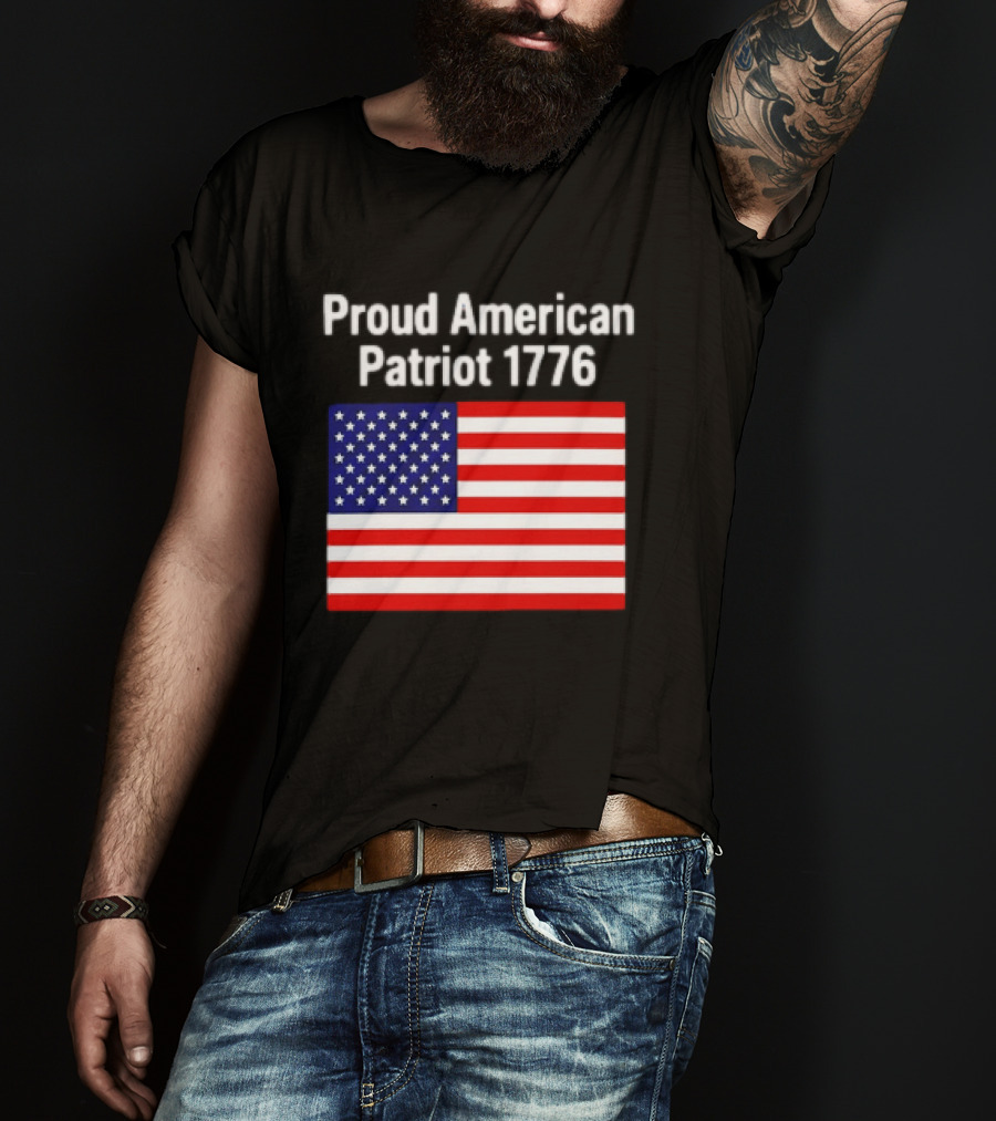 Proud American Patriot 1776 USA Flag T-Shirt