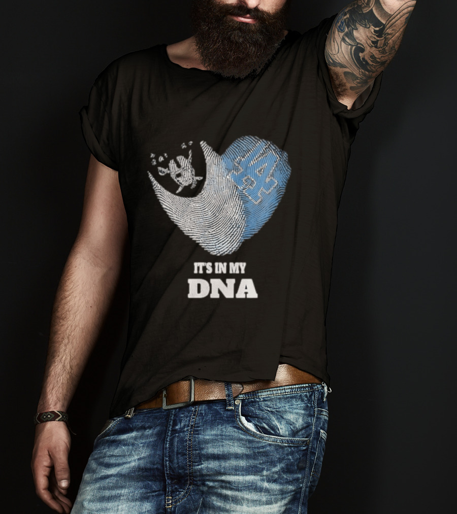 Los Angeles Raiders Dodgers Fingerprint Heart It's In My DNA T-Shirt