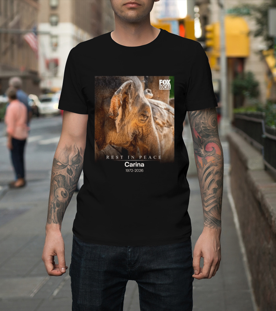 Rest In Peace Carina 1972 2026 Elephant Fox Local Memorial T-Shirt