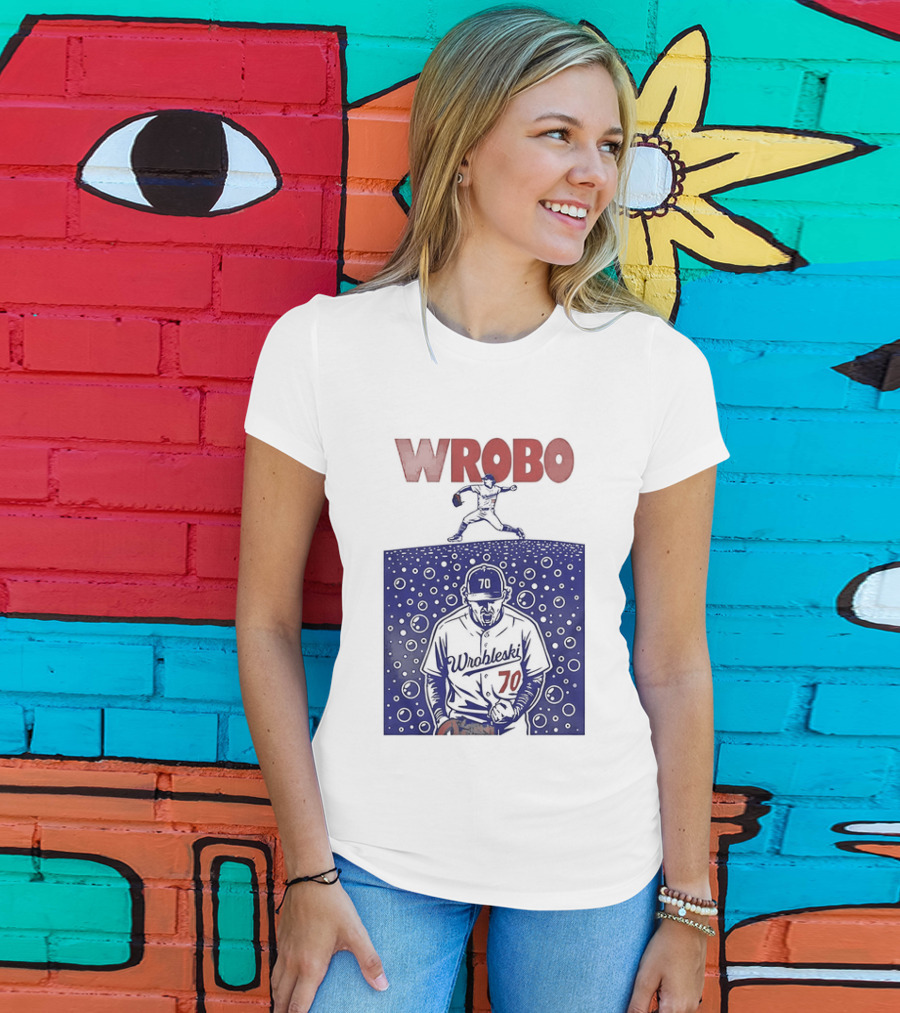 Wrobo Shark Justin Wrobleski Los Angeles Dodgers Baseball T-Shirt