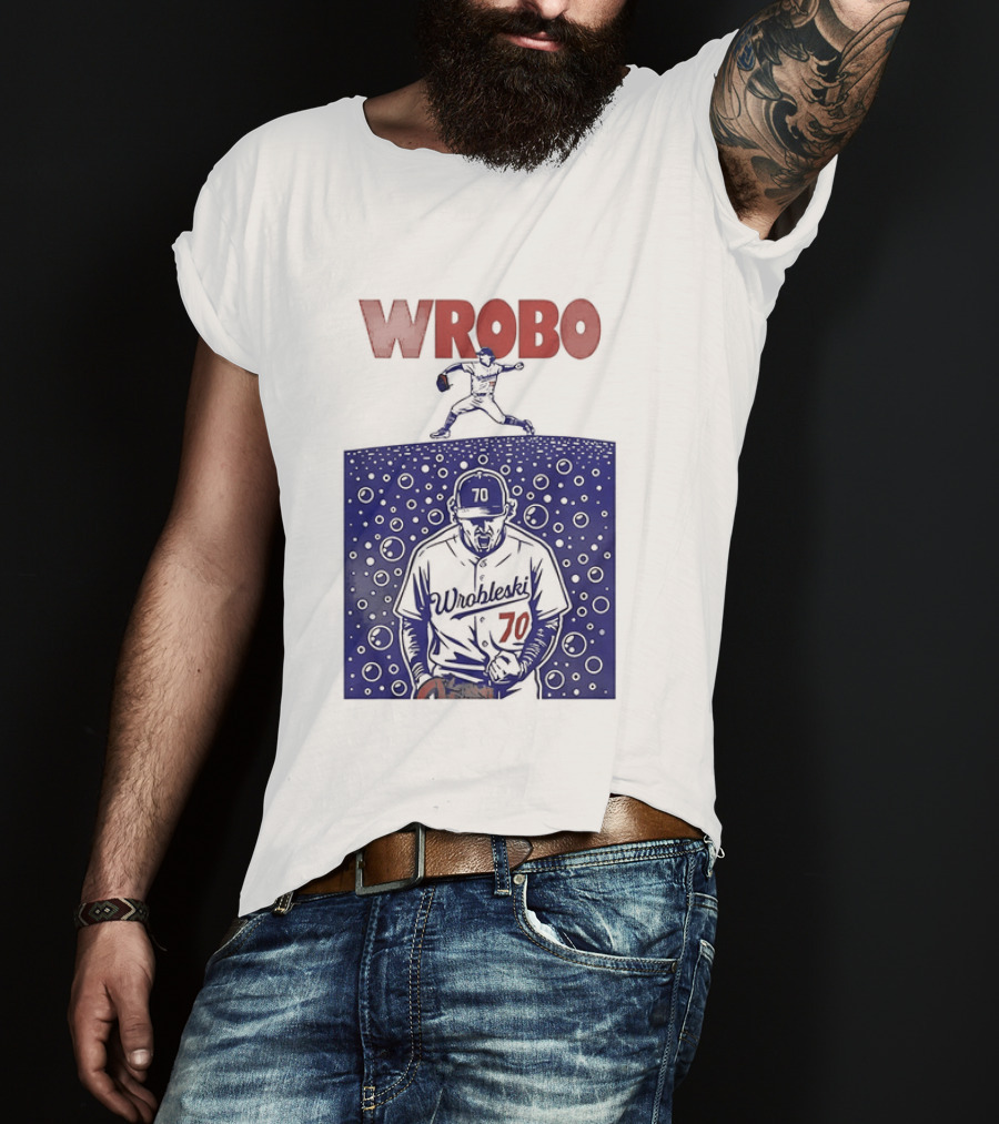 Wrobo Shark Justin Wrobleski Los Angeles Dodgers Baseball T-Shirt