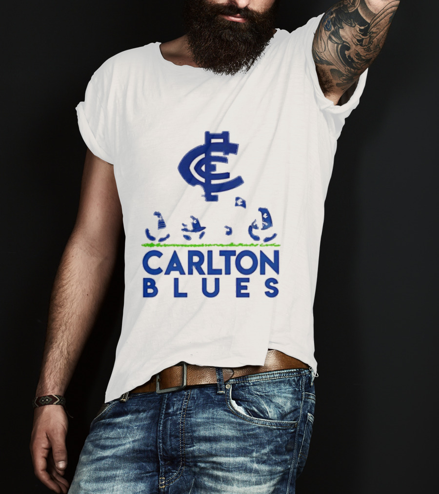 Snoopy Peanuts Characters Carlton Blues AFL Collaboration T-Shirt