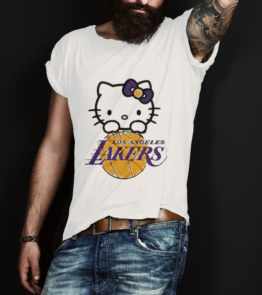 Hello Kitty Los Angeles Lakers Basketball Collaboration T-Shirt