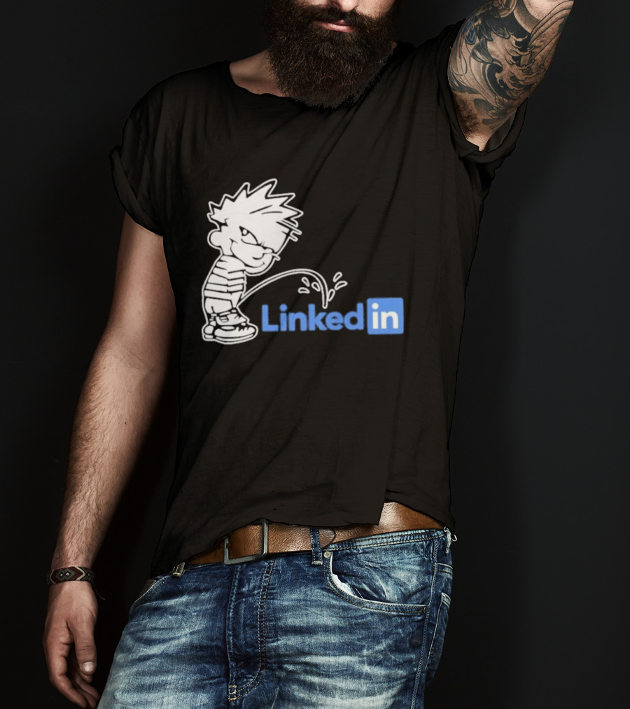 Calvin Pissing LinkedIn T-Shirt