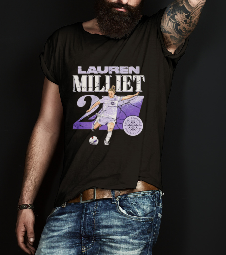 Lauren Milliet Racing Louisville FC 26 Soccer Player T-Shirt