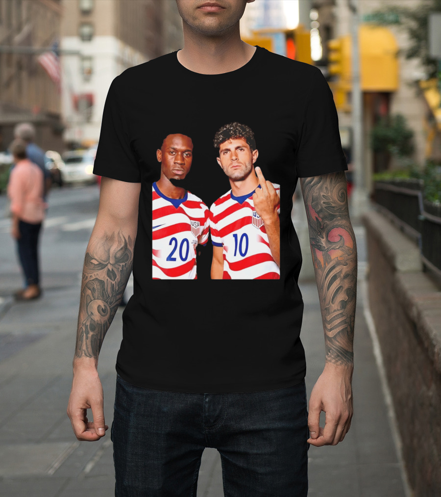 Christian Pulisic Folarin Balogun USMNT Soccer Iconic Gesture T-Shirt