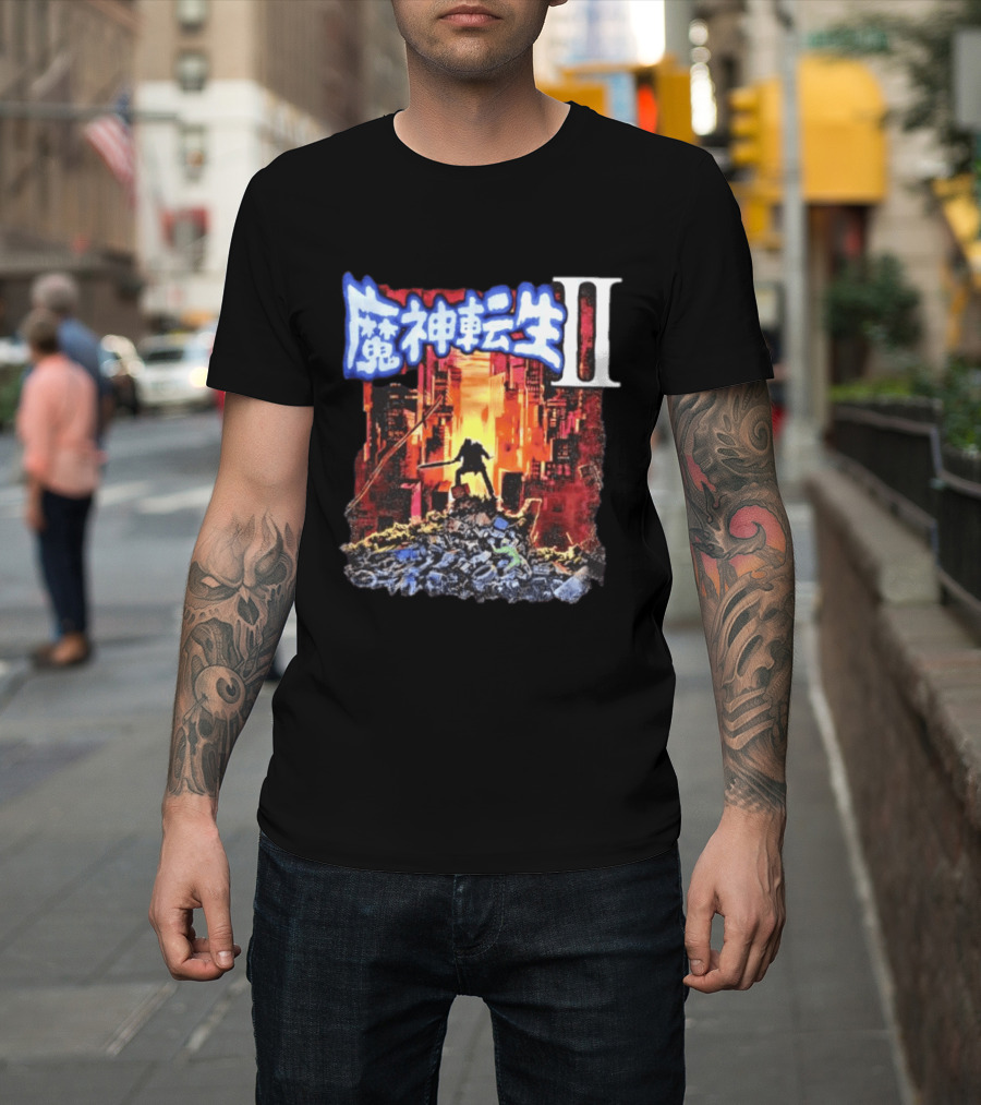 Majintensei II Ronin Warrior In Post Apocalyptic Cityscape T-Shirt