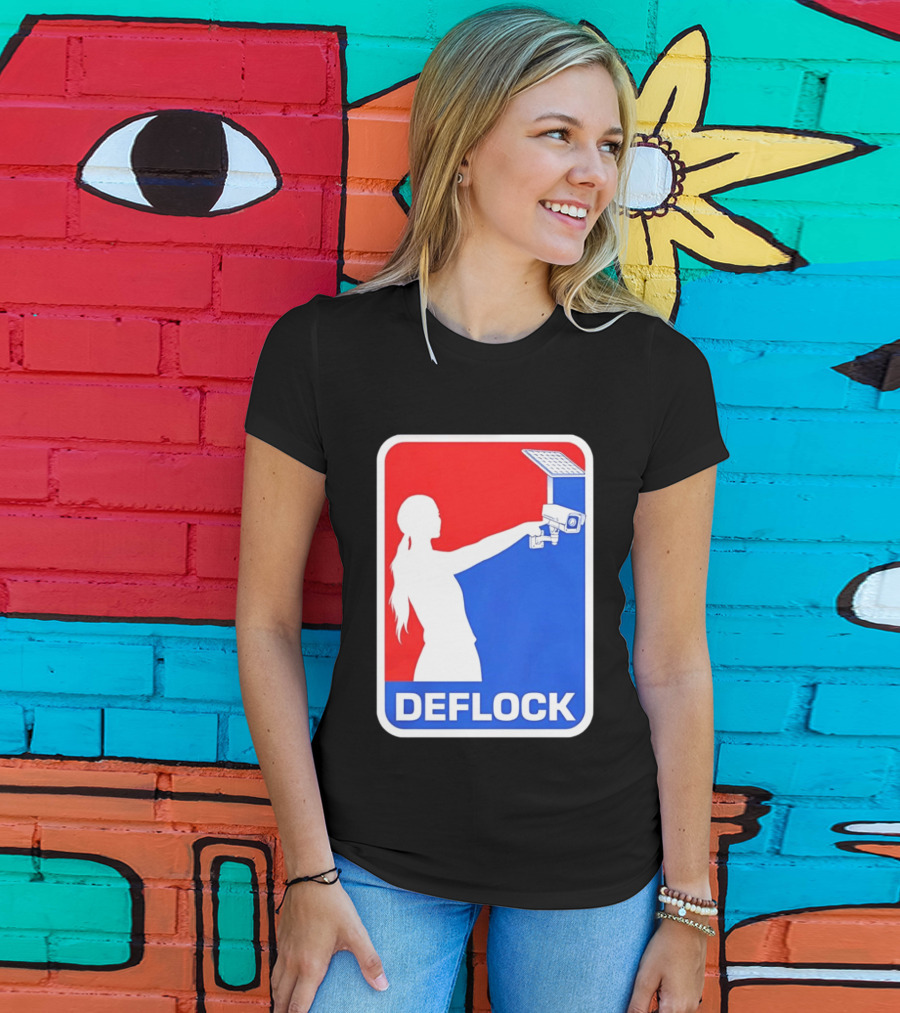 Deflock Woman Pointing At Security Camera T-Shirt