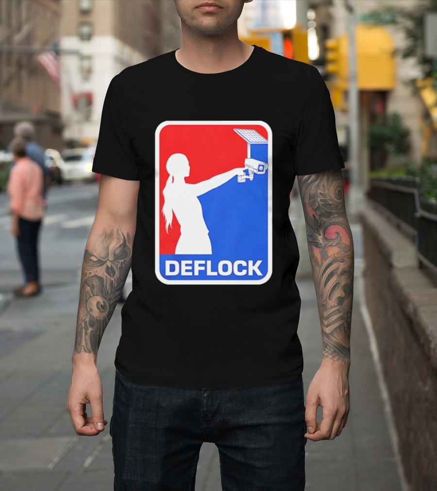 Deflock Woman Pointing At Security Camera T-Shirt