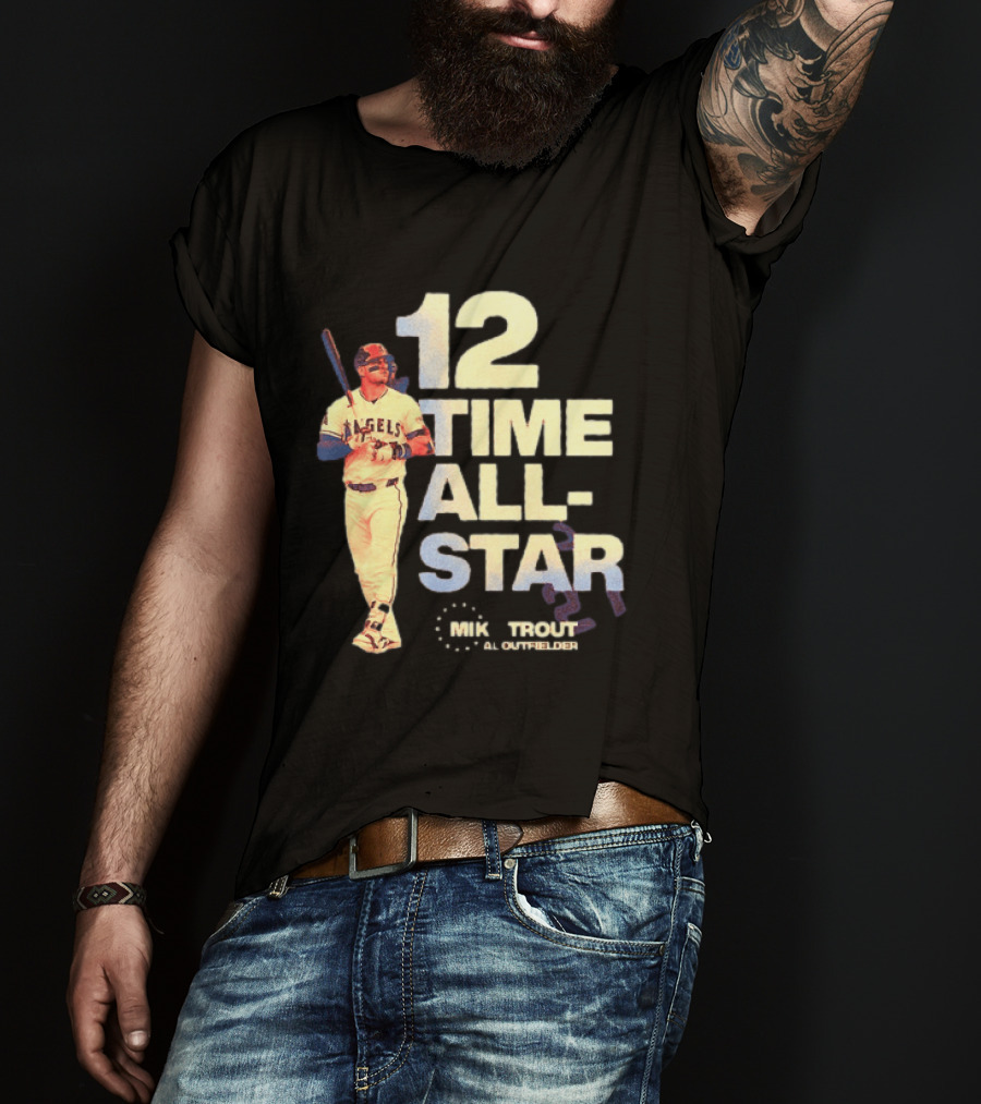 Mike Trout 12 Time All Star Los Angeles Angels MLB Baseball T-Shirt