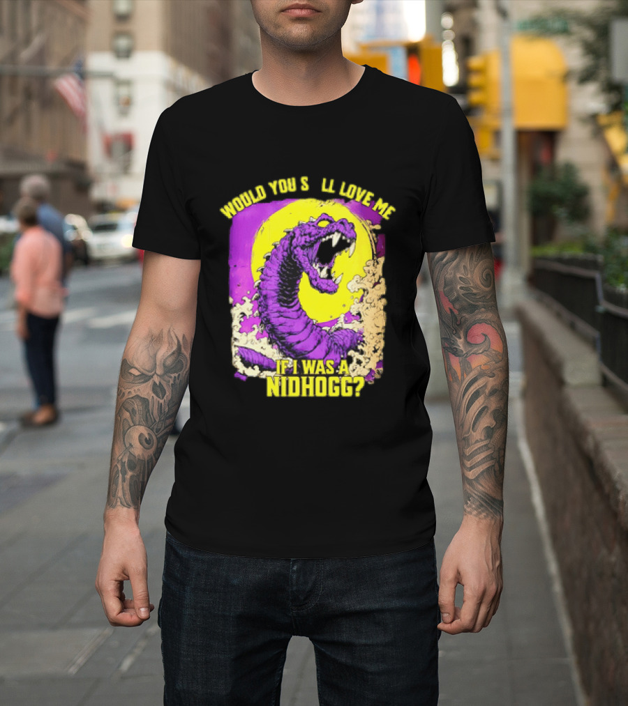 Would You Still Love Me If I Was A Nidhogg Purple Monster Retro Aesthetic T-Shirt