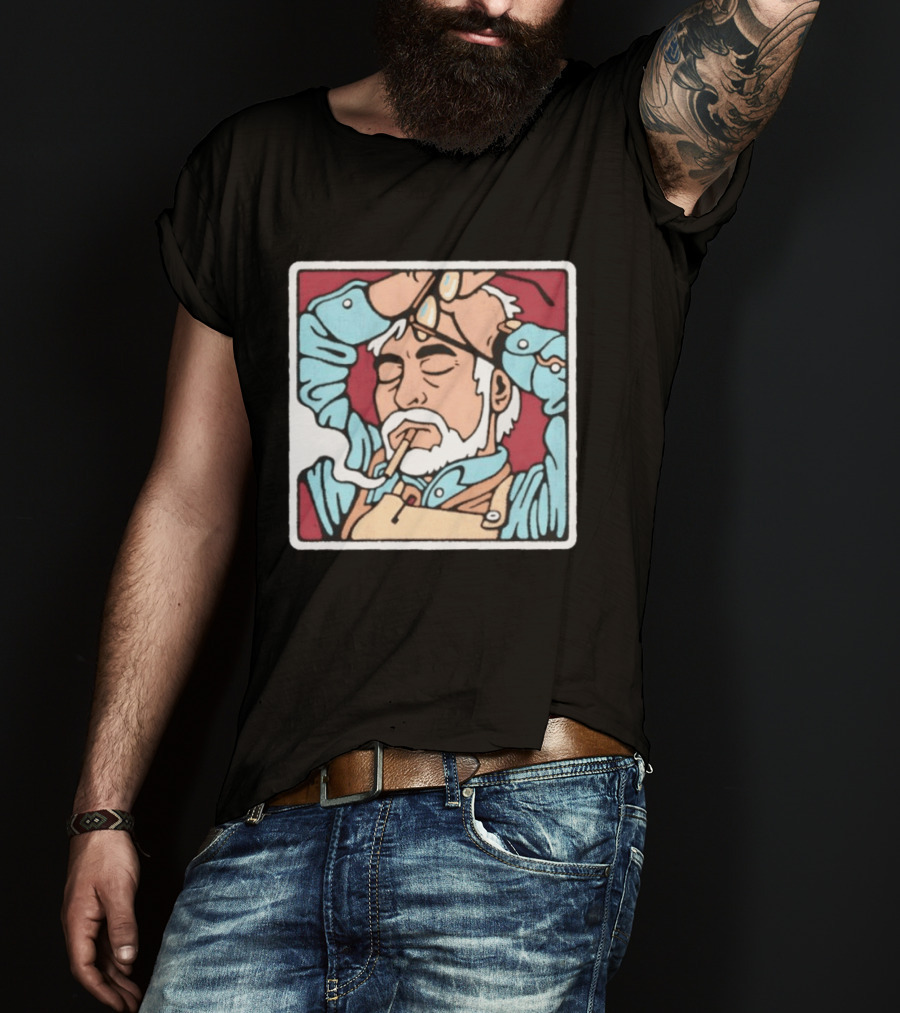 Hayao Miyazaki Smoking Studio Ghibli Filmmaker Animation Mens Casual T-Shirt