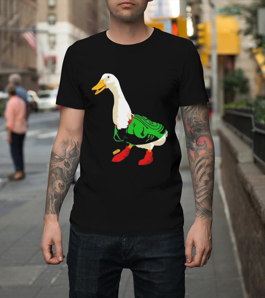 Y Si Si Duck Funny Quirky Cartoon Character In Bright Outfit T-Shirt