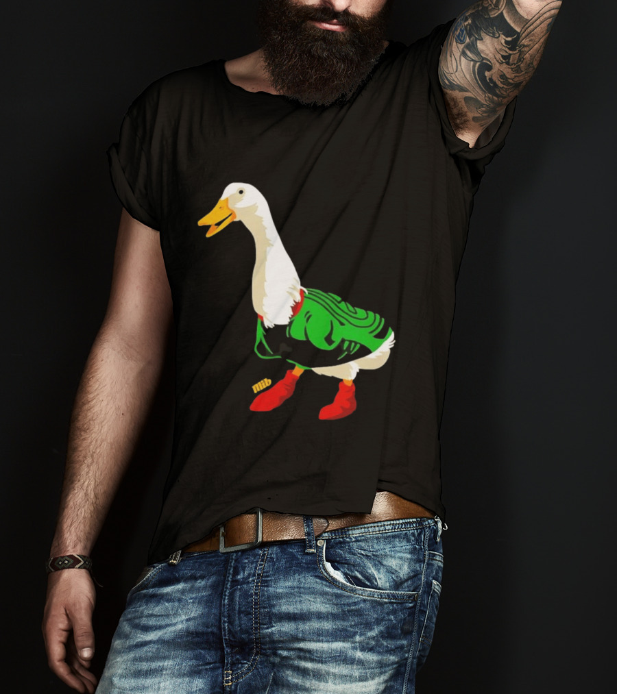 Y Si Si Duck Funny Quirky Cartoon Character In Bright Outfit T-Shirt