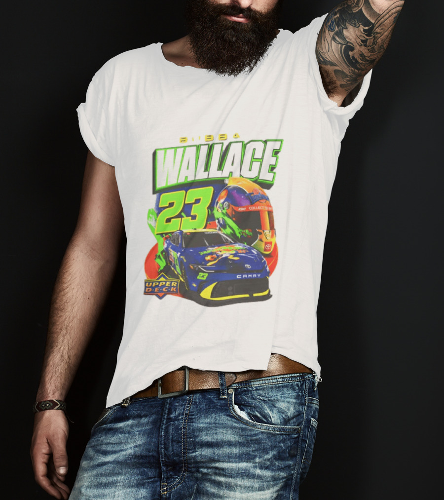 Bubba Wallace 23XI Racing Upper Deck Collectibles NASCAR Camry Helmet T-Shirt