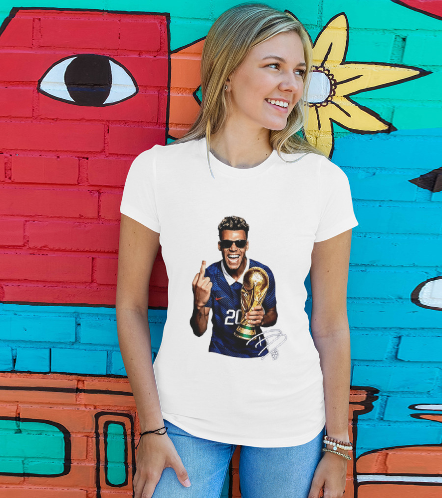 Desire Doue France National Team 20 Trophy Celebration Gesture T-Shirt