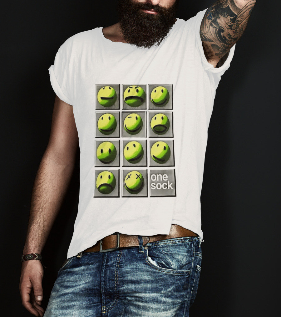 Emotions Smile Face Expressions One Sock T-Shirt