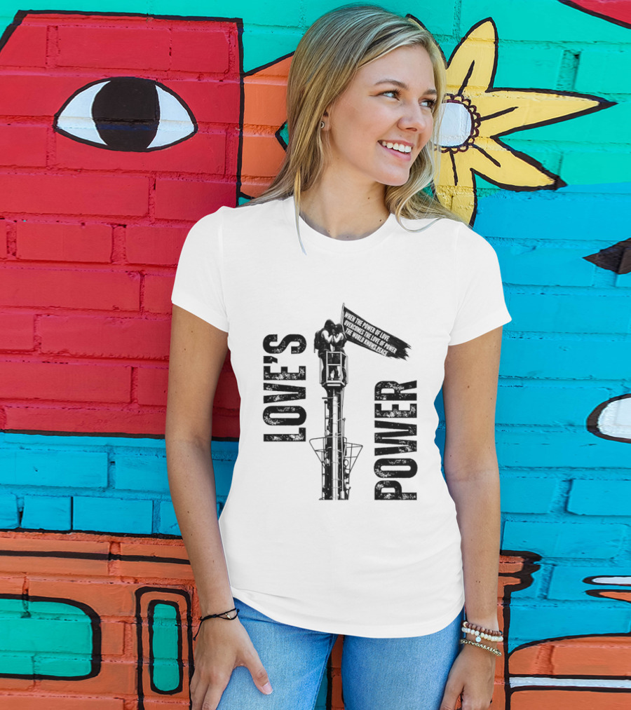 Love's Power Angela Nikolau And Ivan Beerkus Tower Embrace T-Shirt