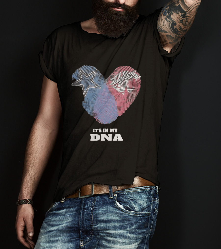 Cowboys Texas Tech Red Raiders It's In My DNA Fingerprint Heart T-Shirt