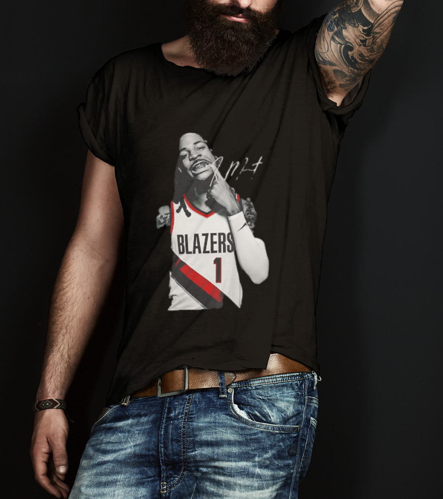 J MT Player Grills Number 1 Blazers T-Shirt