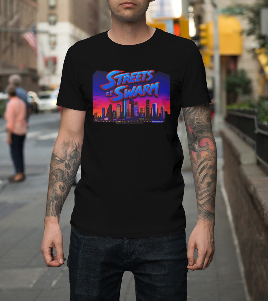 Streets Of Swarm Houston Texans Arcade Skyline Skyline T-Shirt